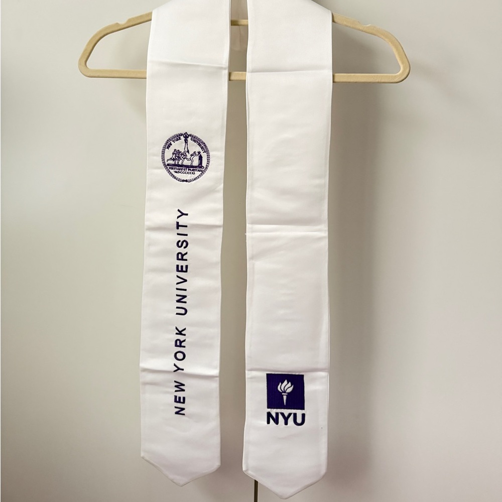 NYU - New York University White Graduation Stole / Sash